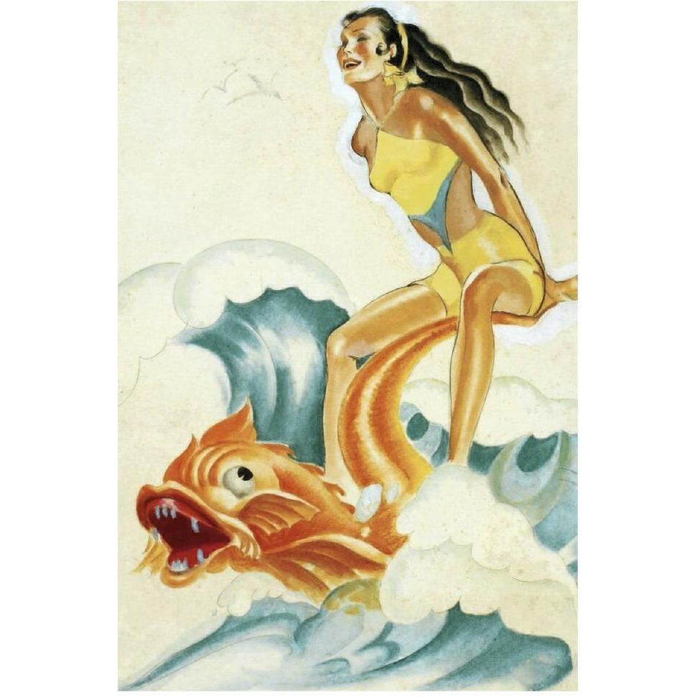 Mid-Century Pin-Ups - Whisper Magazine - Wave Rider-Paper Art-42&quotx62"