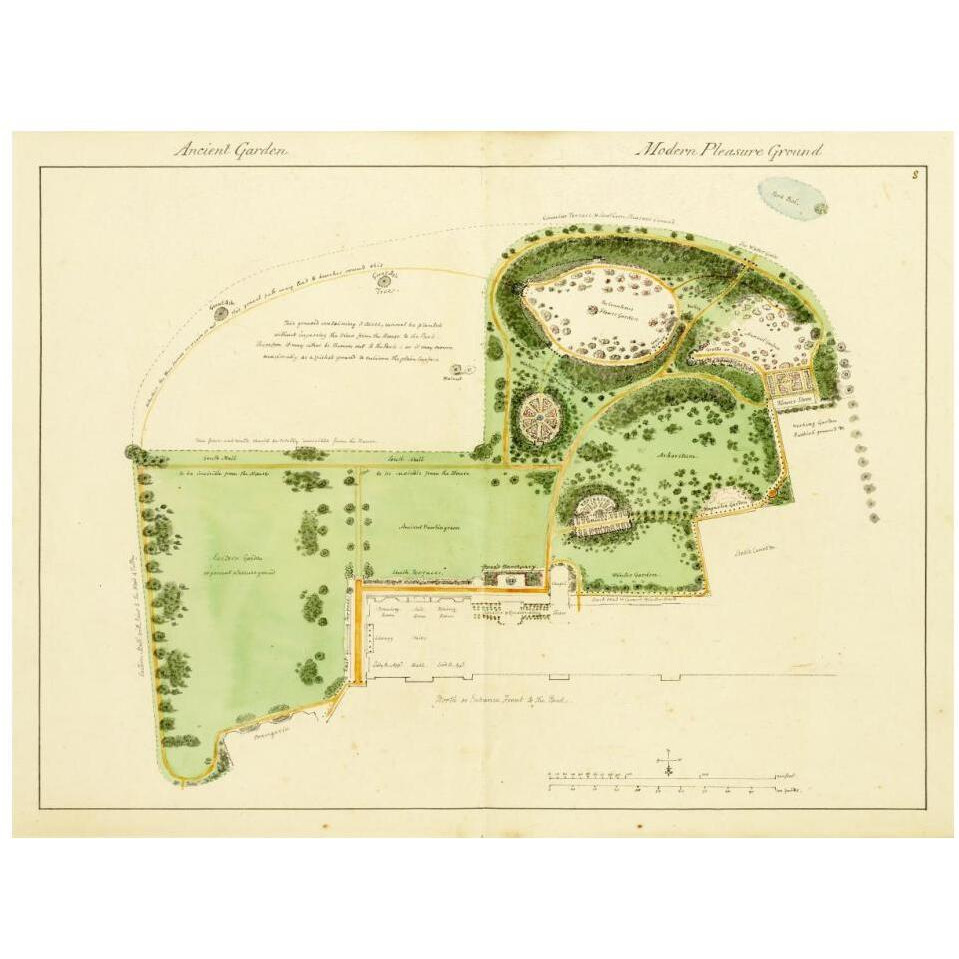 Ancient Garden and Modern Pleasure Garden Plan, 1813-Paper Art-18&quotx14"