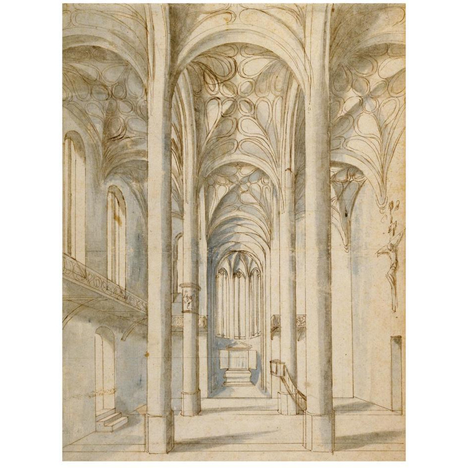 Interior of a Gothic Church, 1629-Paper Art-20&quotx26"