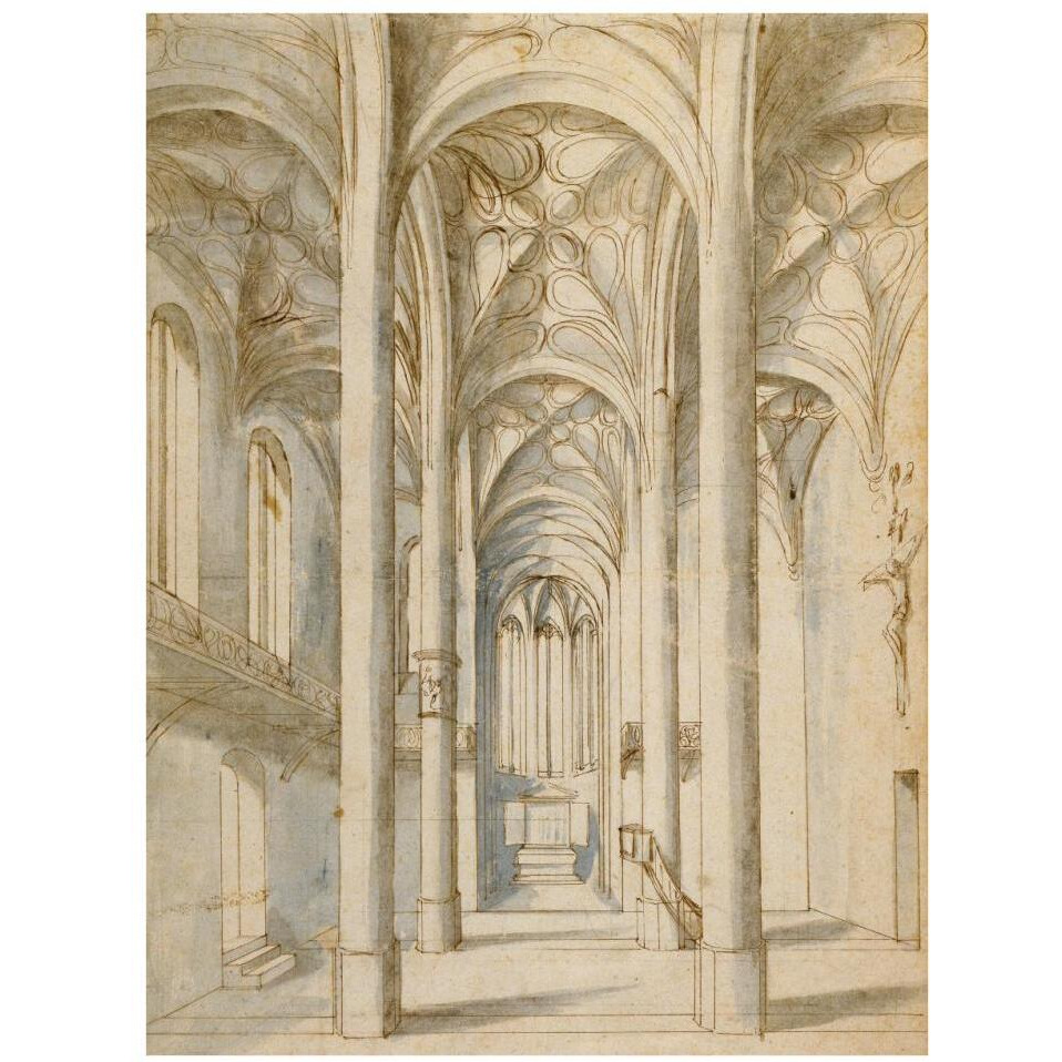 Interior of a Gothic Church, 1629-Paper Art-26&quotx34"