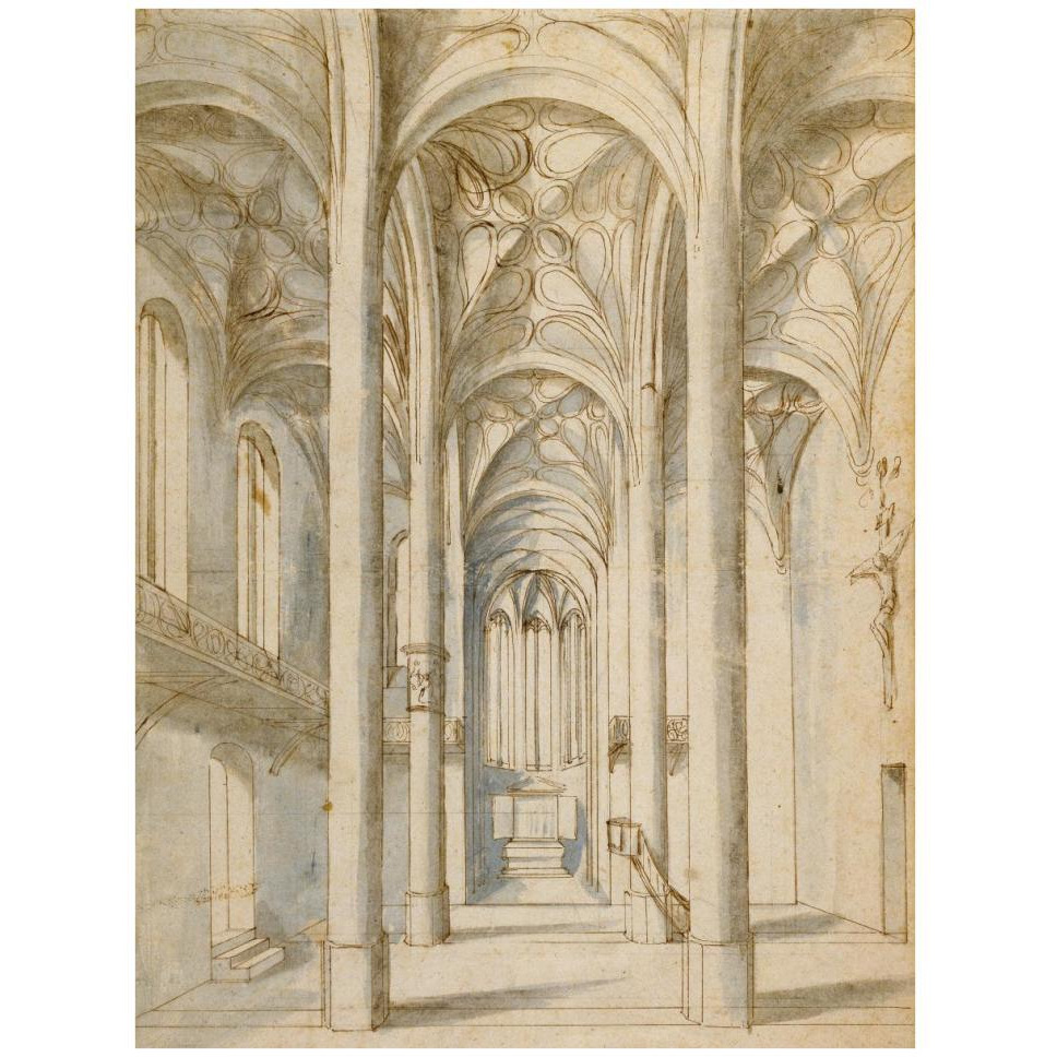 Interior of a Gothic Church, 1629-Paper Art-32&quotx42"