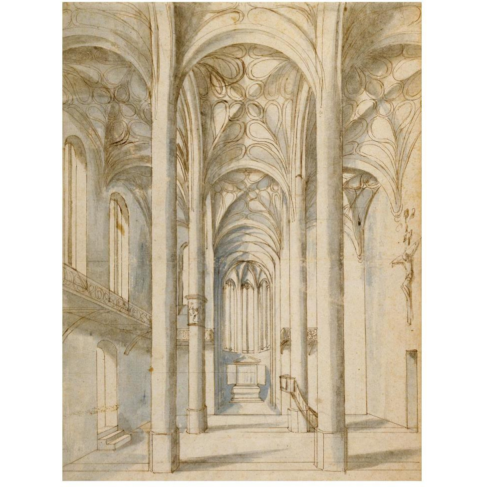 Interior of a Gothic Church, 1629-Paper Art-38&quotx50"