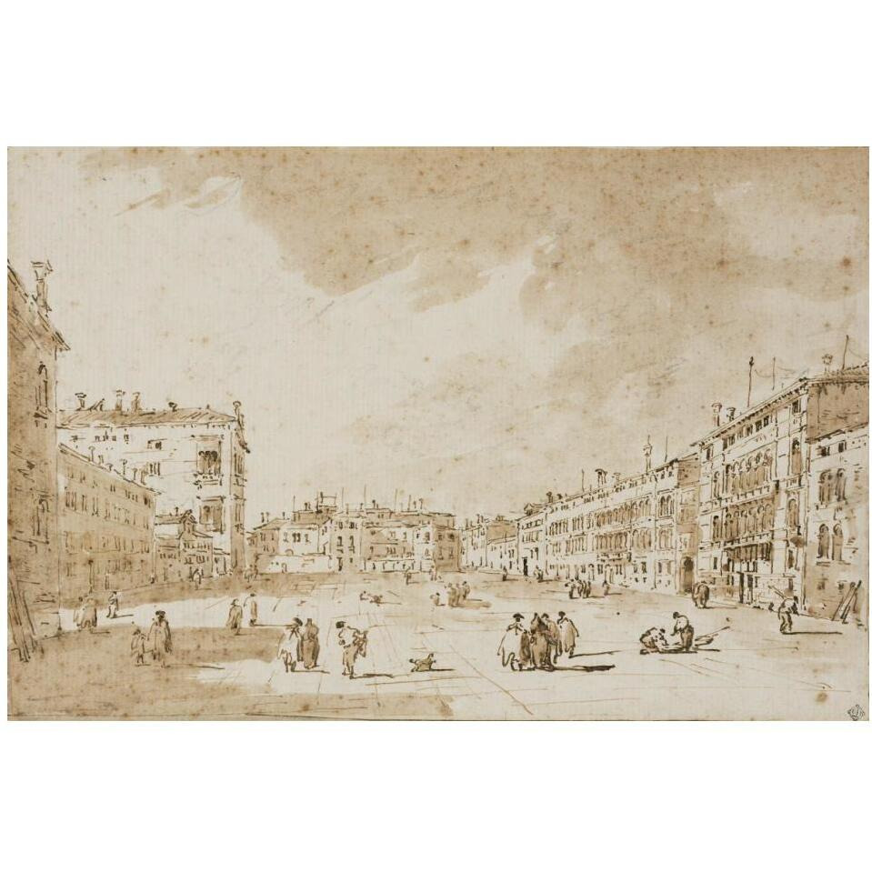 View of Campo San Polo, Venice, ca. 1790-Paper Art-20&quotx14"