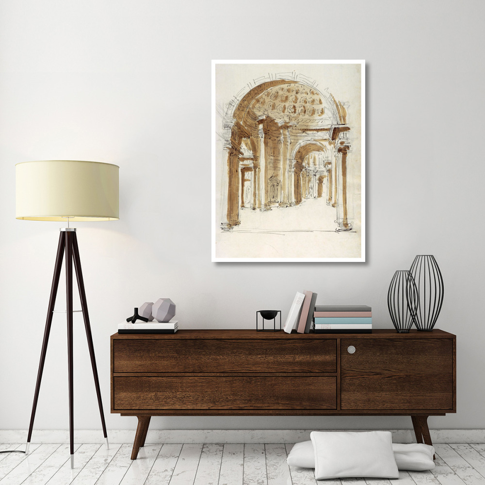 Interior hallway, Italy, 1786-Paper Art-38&quotx50"