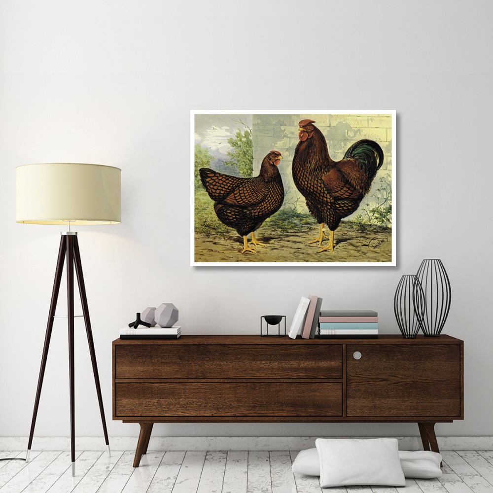 Chickens Golden Wyandottes-Paper Art-50&quotx38"