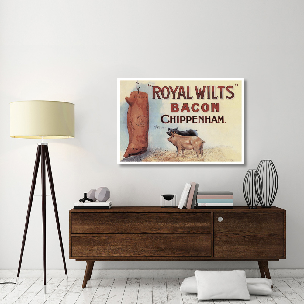 Pigs and Pork Royal Wilts Bacon-Paper Art-50&quotx34"