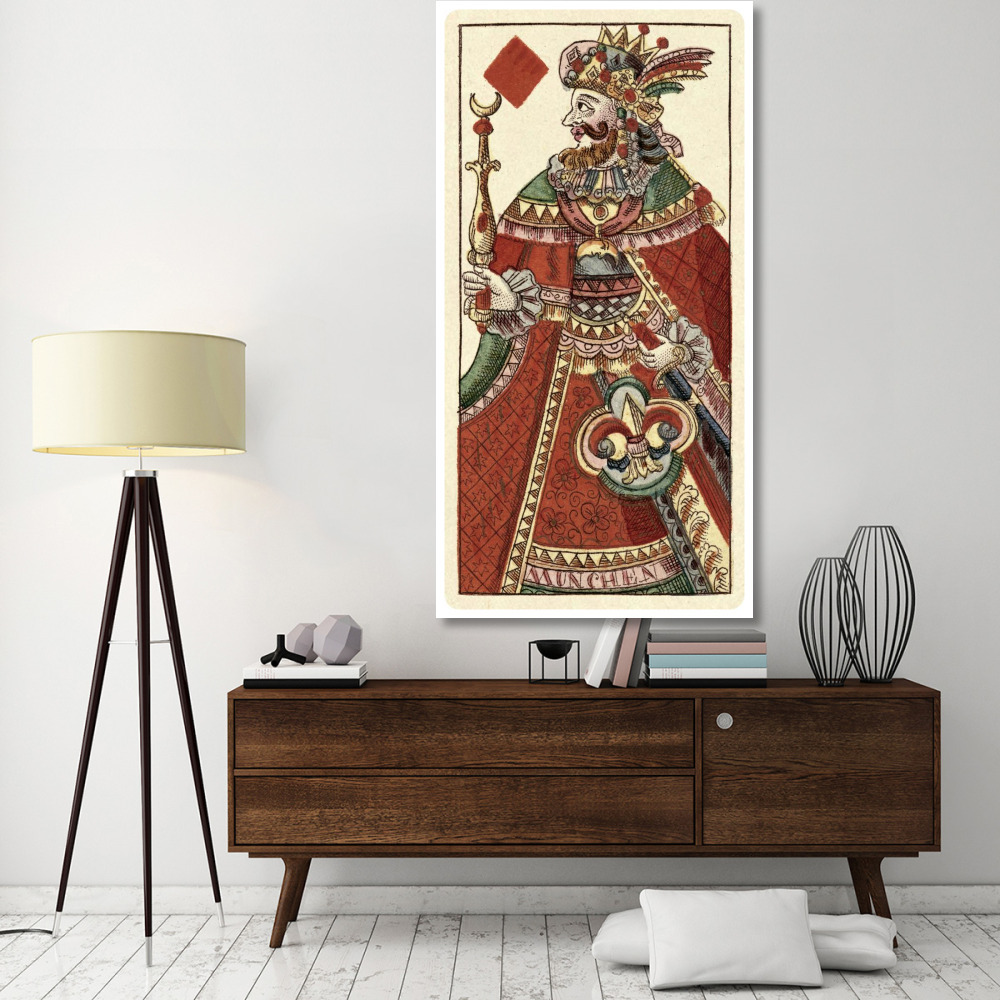 King of Diamonds (Bauern Hochzeit Deck)-Paper Art-38&quotx74"