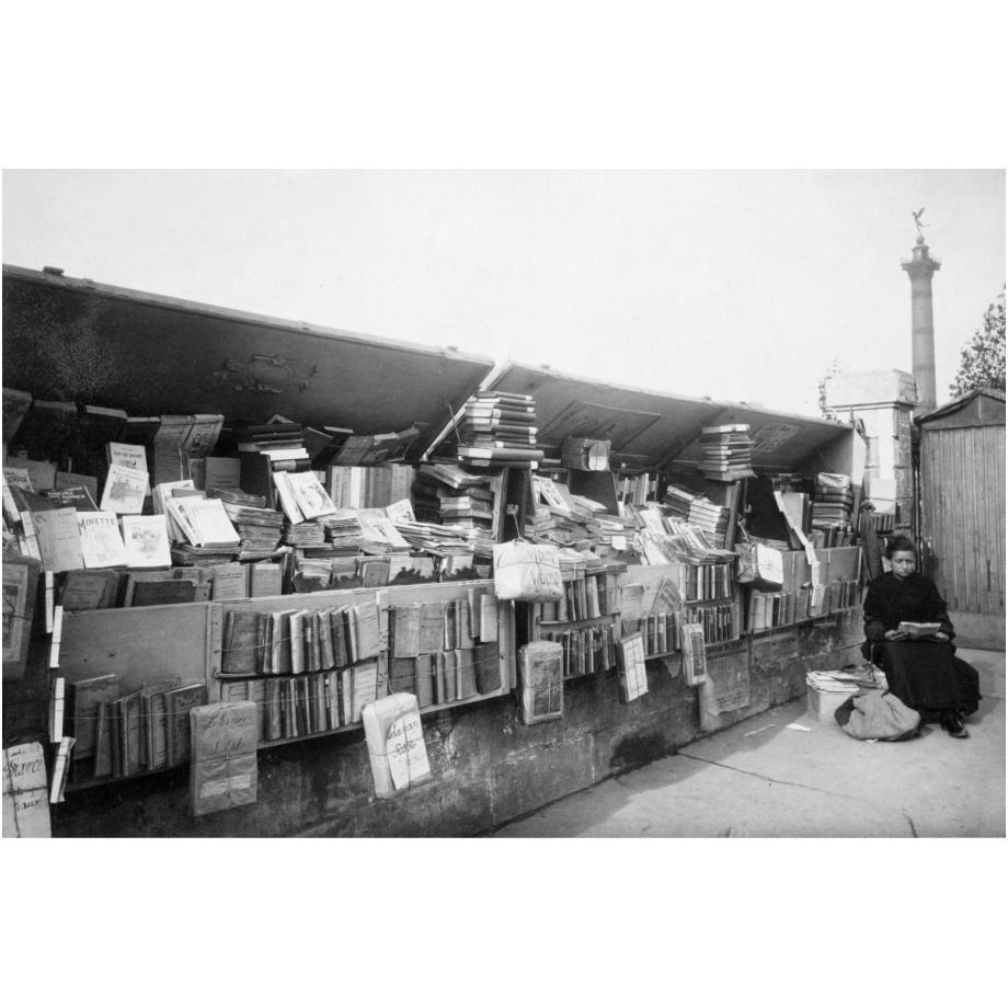 Paris, 1910-1911 - Secondhand Book Dealer, place de la Bastille bouquiniste-Paper Art-24&quotx17"