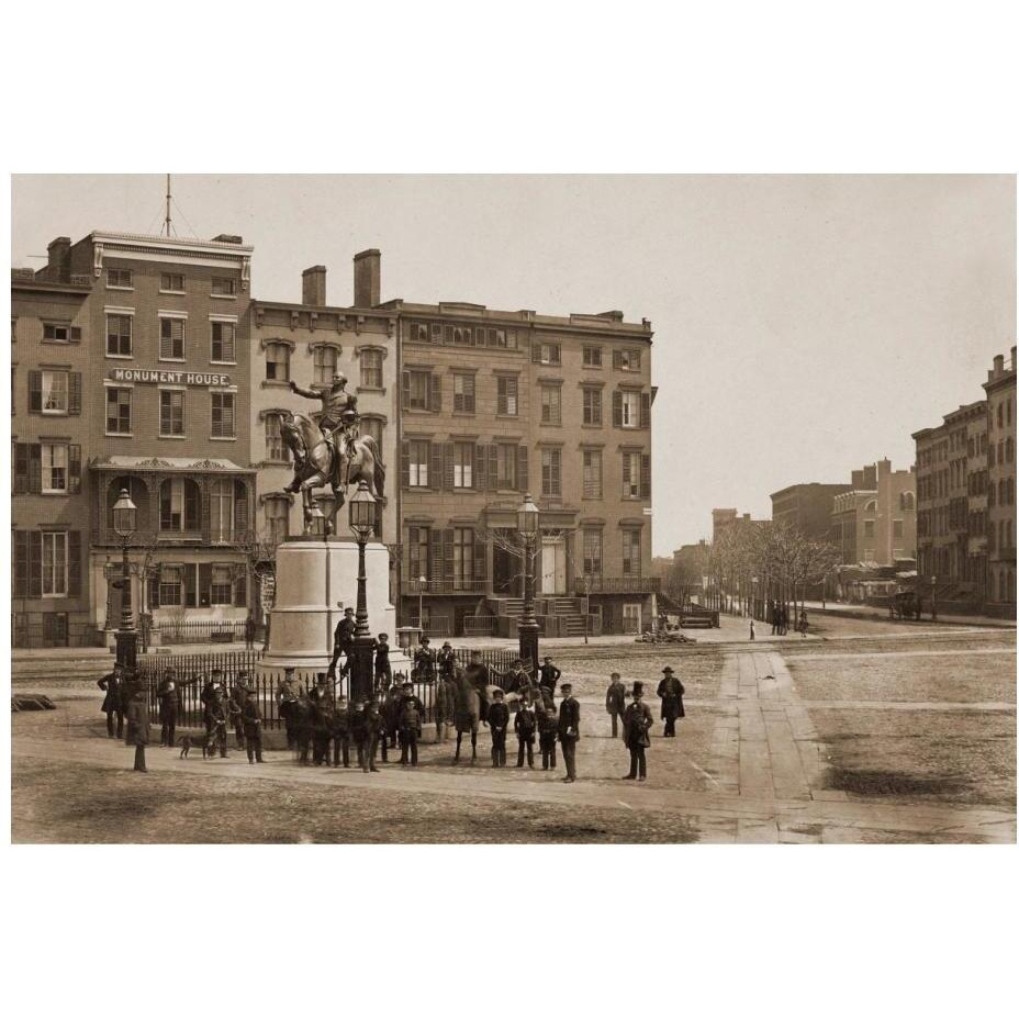 14th Street with Union Square and Washington Monument, about 1855-Paper Art-24&quotx17"