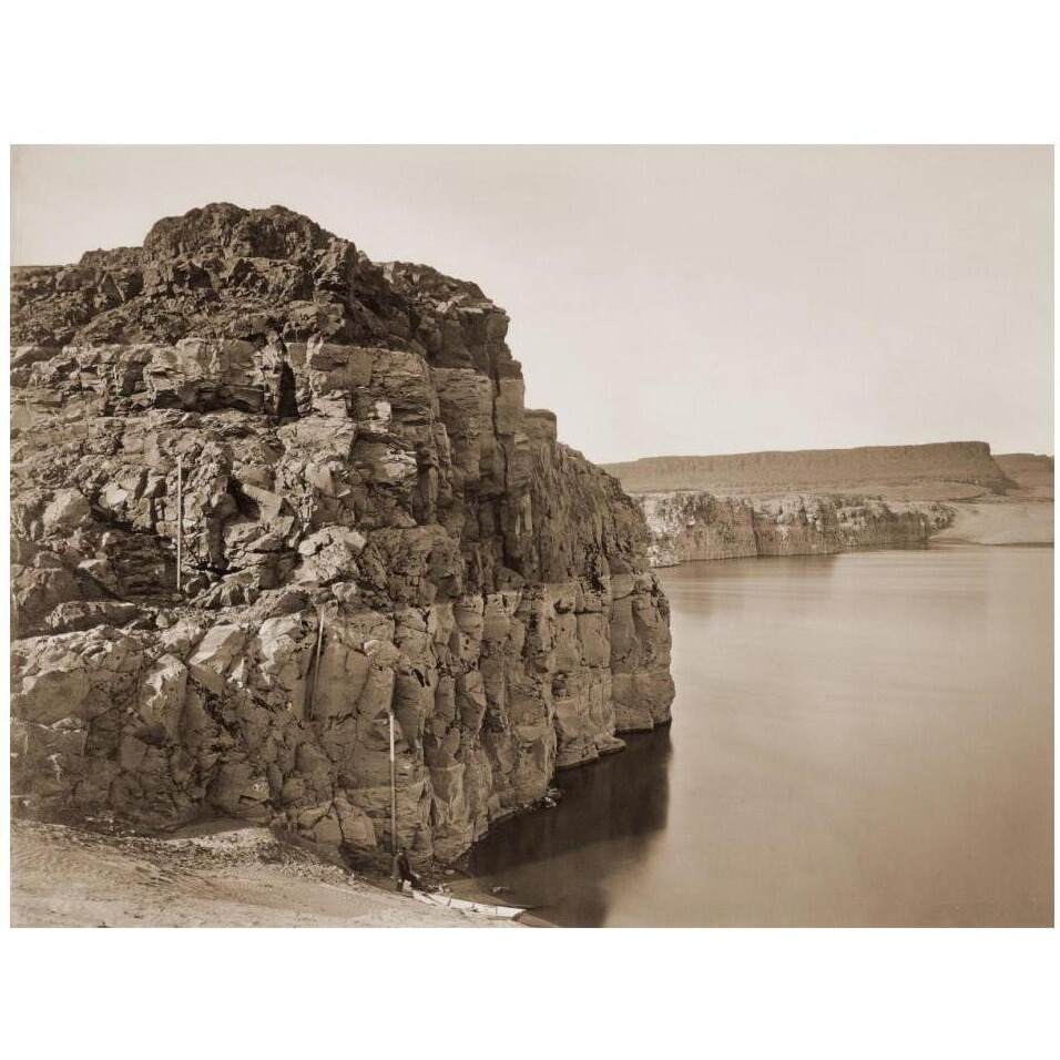 The Dalles, Extremes of High & Low Water, 92 ft./Head of the Dalles, Columbia River, Oregon, about 1883-Paper Art-18&quotx14"