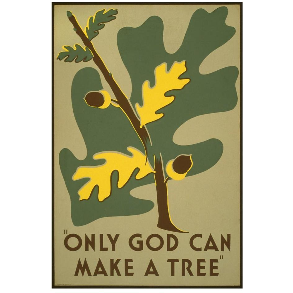 Only God Can Make a Tree, 1938-Paper Art-18&quotx26"