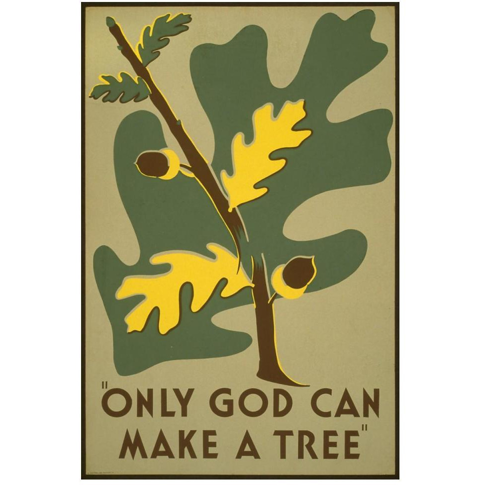 Only God Can Make a Tree, 1938-Paper Art-34&quotx50"