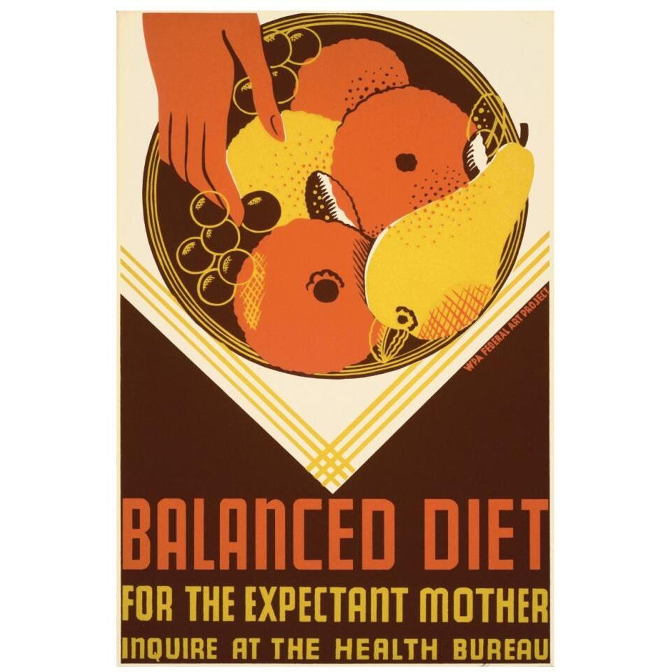 Balanced diet for the expectant mother.-Paper Art-22&quotx32"