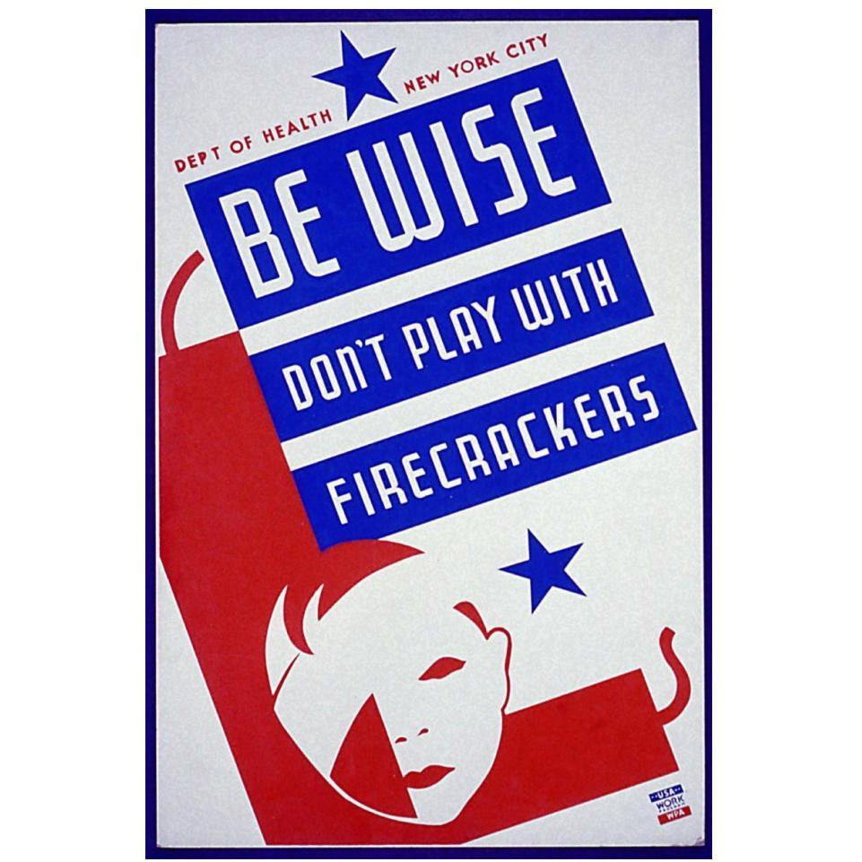 Be wise do not play with firecrackers-Paper Art-14&quotx20"