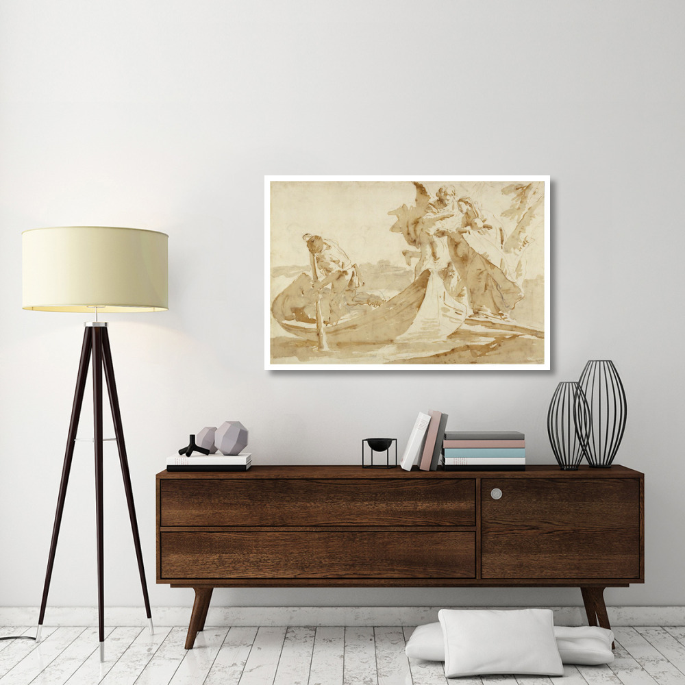 Flight into Egypt (recto) Various Studies (verso)-Paper Art-50&quotx34"