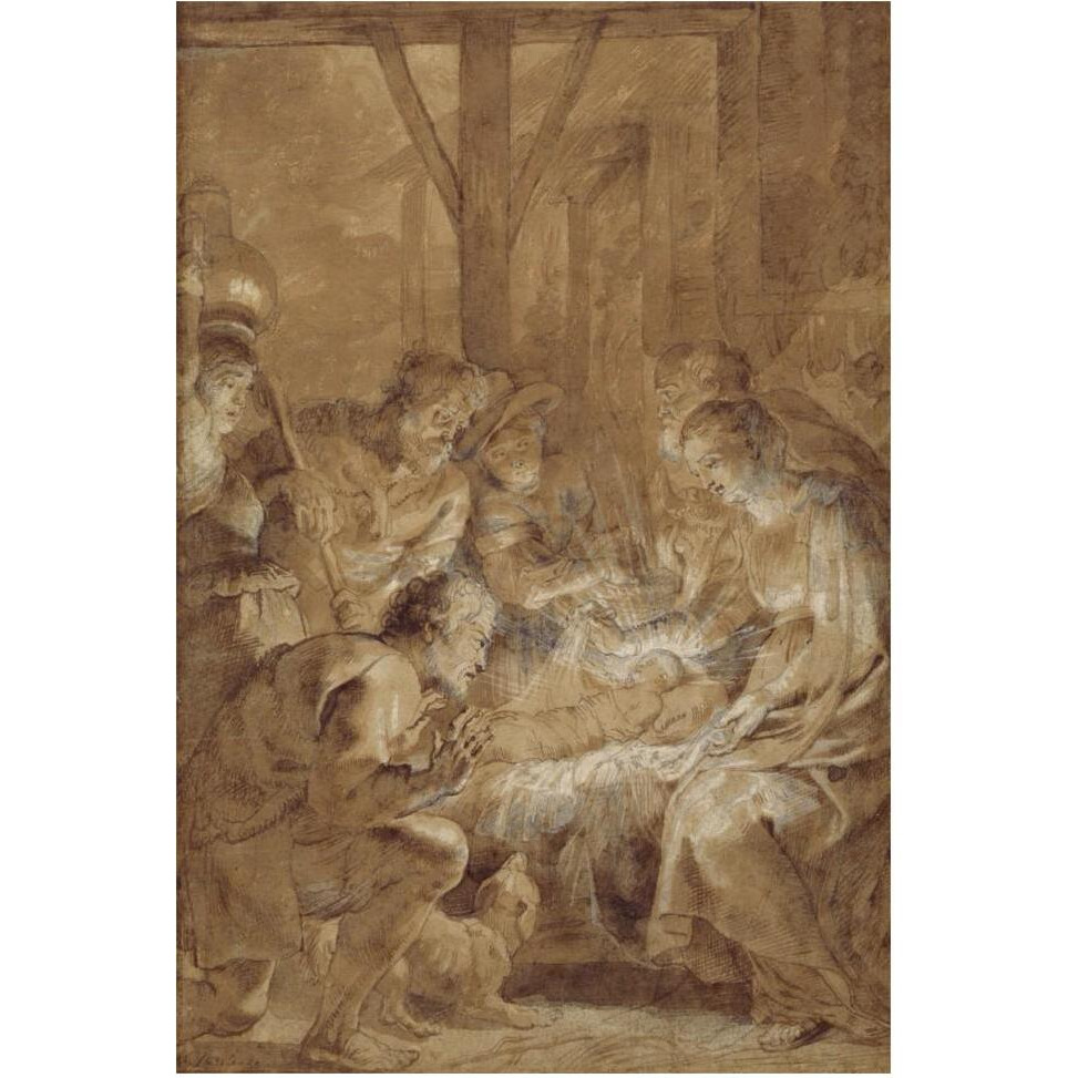 The Adoration of the Shepherds-Paper Art-42&quotx62"