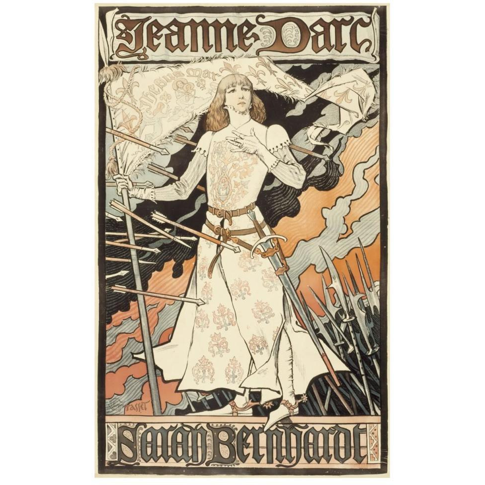 Jeanne d'Arc-Sarah Bernhardt-Paper Art-29&quotx46"