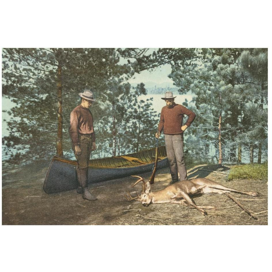 Hunting, Adirondacks, N.Y., 1898-Paper Art-26&quotx18"