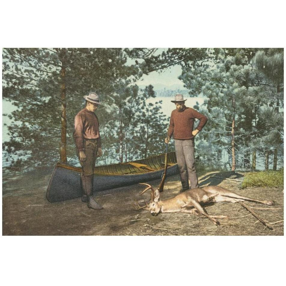 Hunting, Adirondacks, N.Y., 1898-Paper Art-32&quotx22"