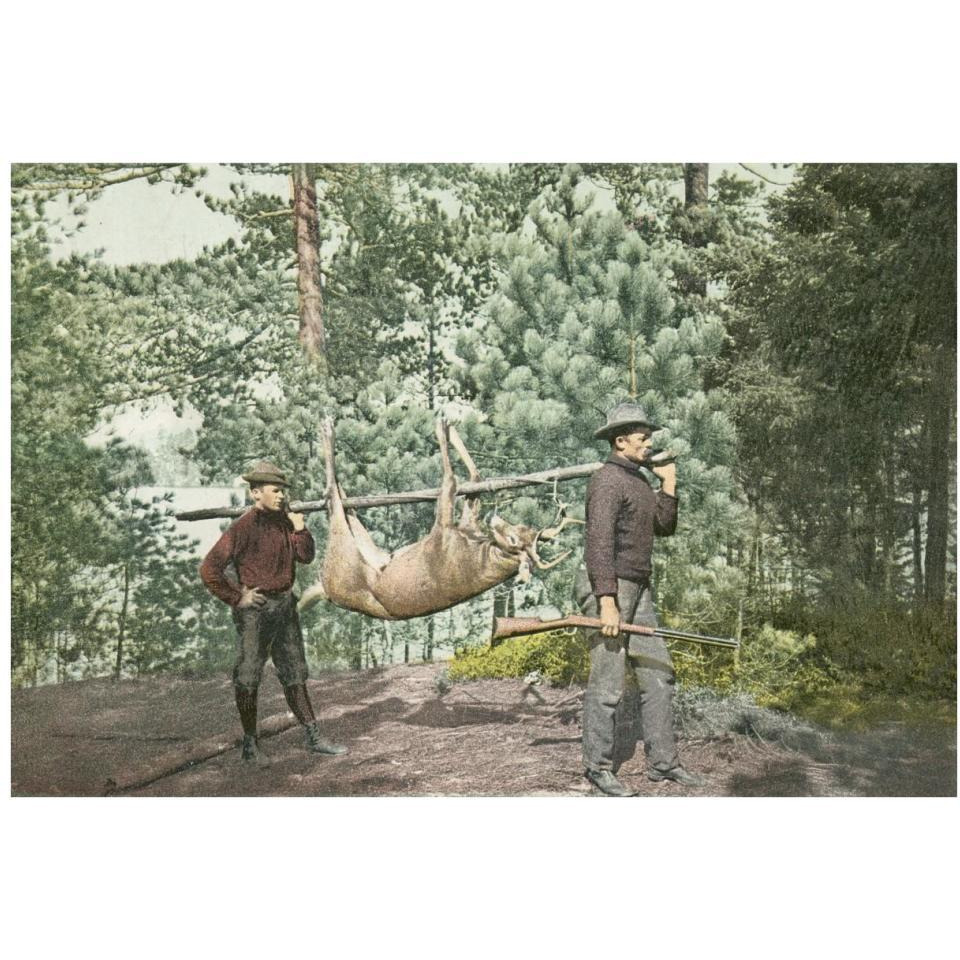 Hunting, Adirondacks, N.Y., 1898-Paper Art-38&quotx26"