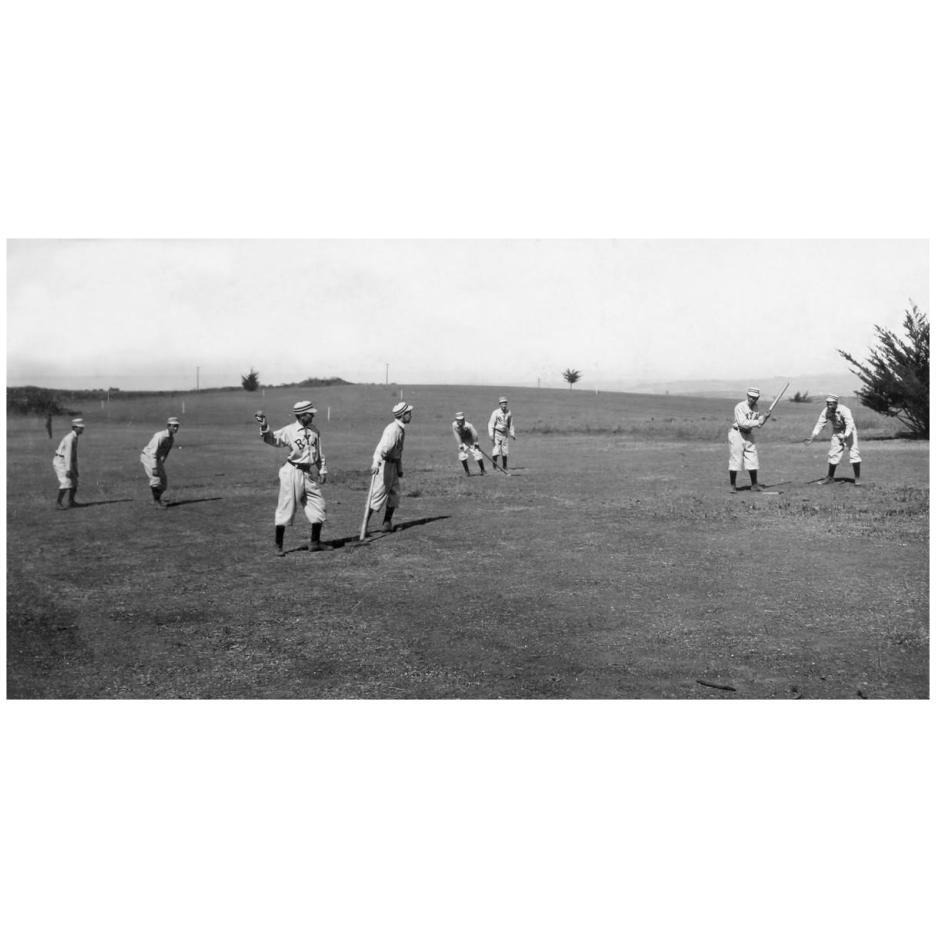 Eight Boys With A Ball And Four Bats, Playing Four Old Cat-Paper Art-26&quotx14"