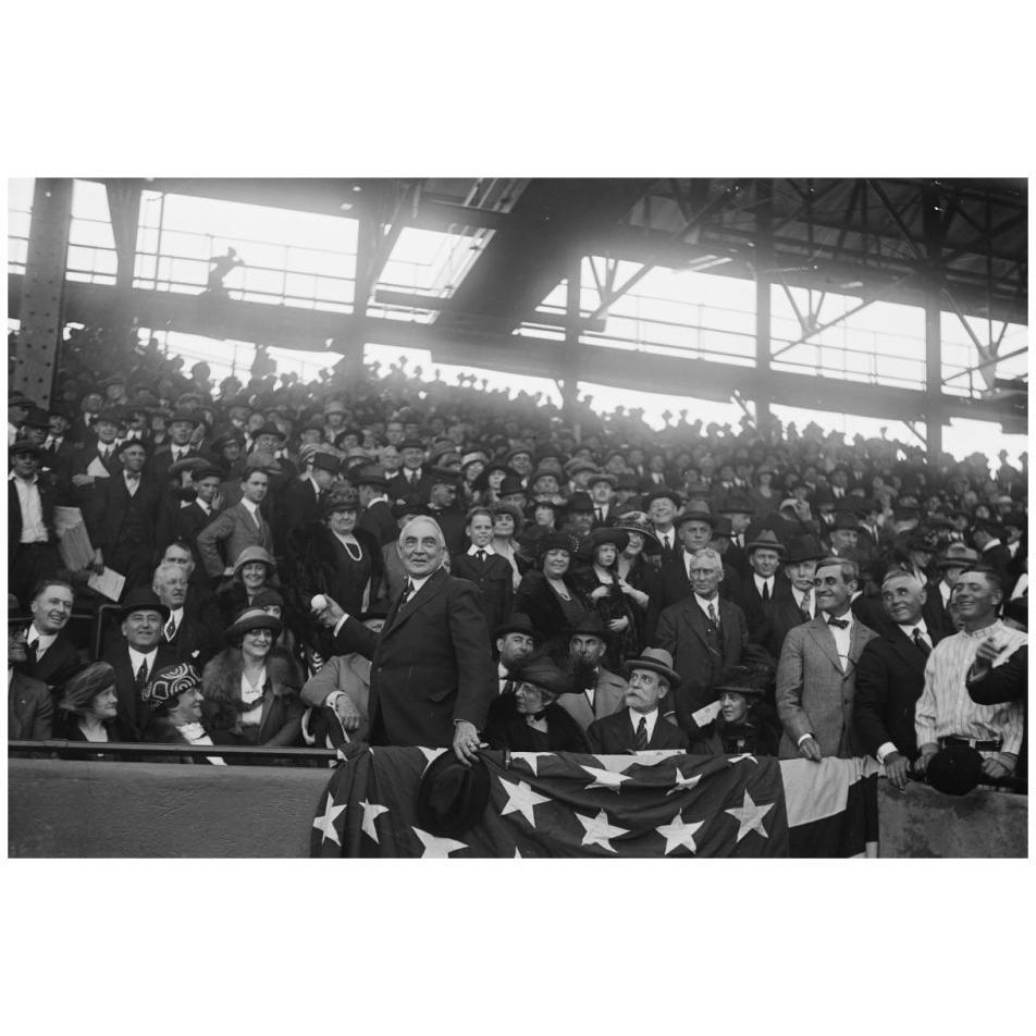 President Harding at Baseball Game, Washington-Paper Art-32&quotx22"