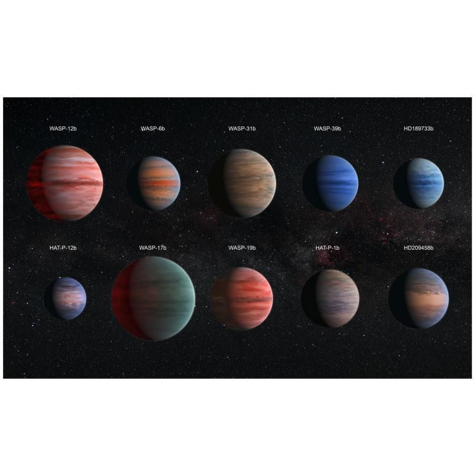 Artist Impression of Hot Jupiter Exoplanets - Annotated-Paper Art-46&quotx28"