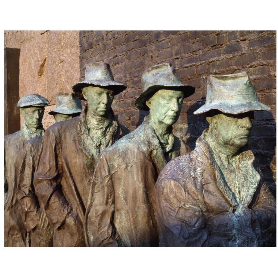 Breadline, F.D.R. Memorial, Washington, D.C.-Paper Art-22&quotx18"