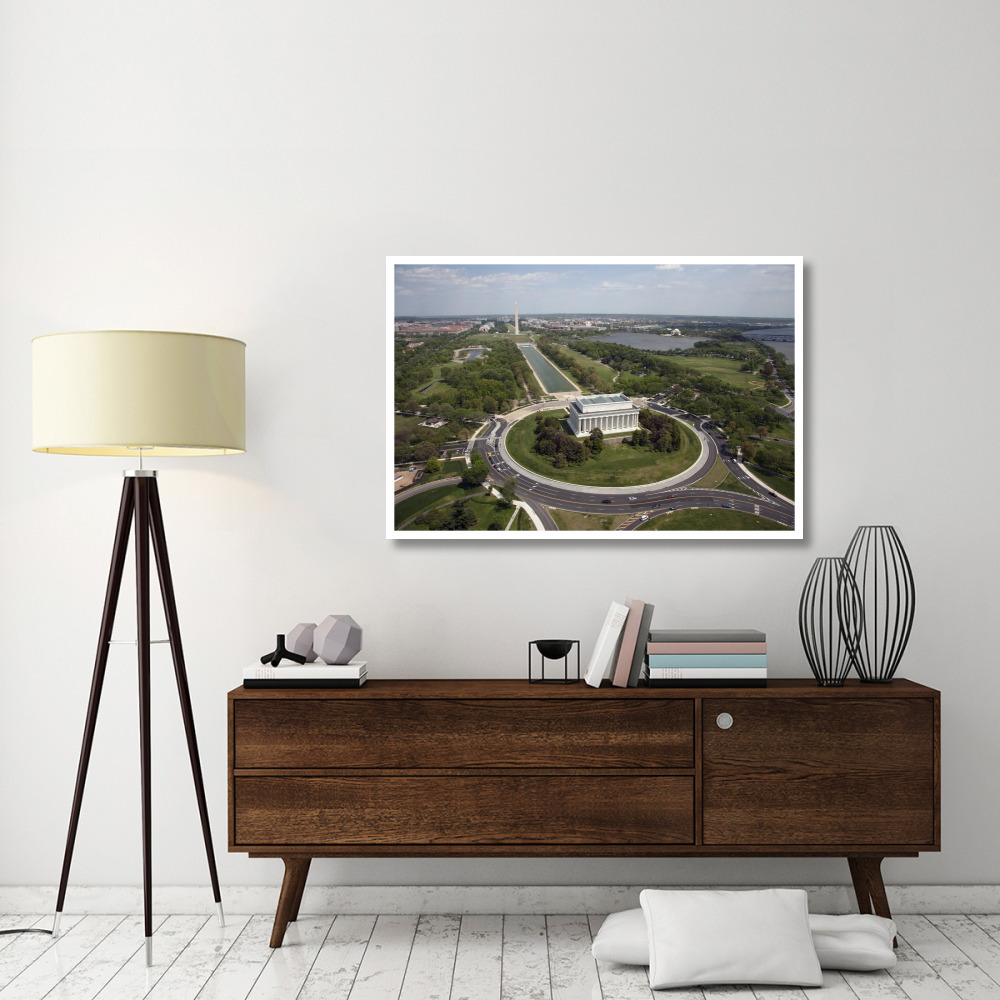 Aerial of Mall showing Lincoln Memorial, Washington Monument and the U.S. Capitol, Washington, D.C.-Paper Art-50&quotx34"