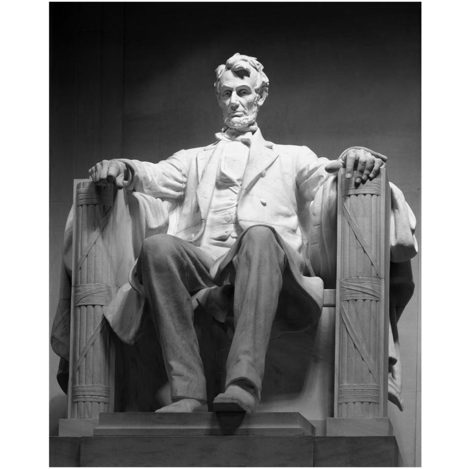 Lincoln Memorial, Washington, D.C. - Black and White Variant-Paper Art-30&quotx37"