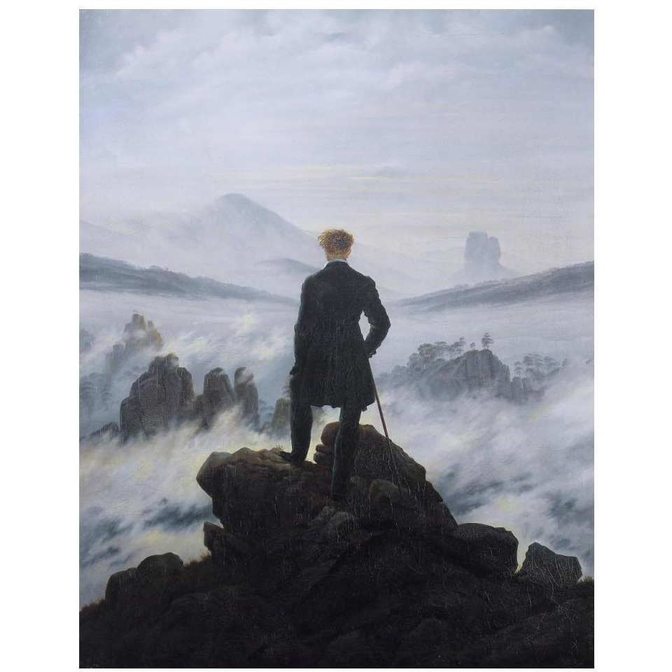 Wanderer Above the Sea of Fog-Paper Art-14&quotx18"