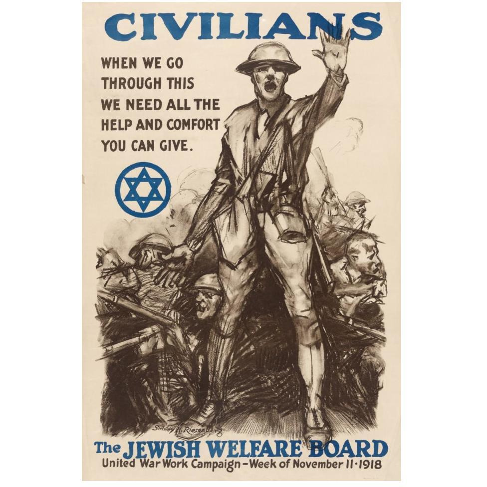 Civilians - The Jewish Welfare Board, 1918-Paper Art-34&quotx50"