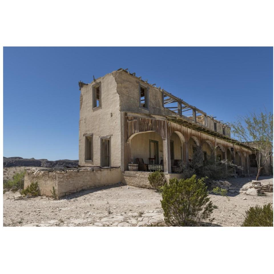 Remains of an old structure in Terilingua, southern Brewster County, TX-Paper Art-38&quotx26"