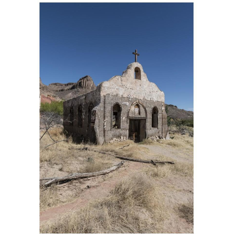 Abandoned movie set along the Rio Grande River in Big Bend Ranch State Park in lower Brewster County, TX-Paper Art-14&quotx20"