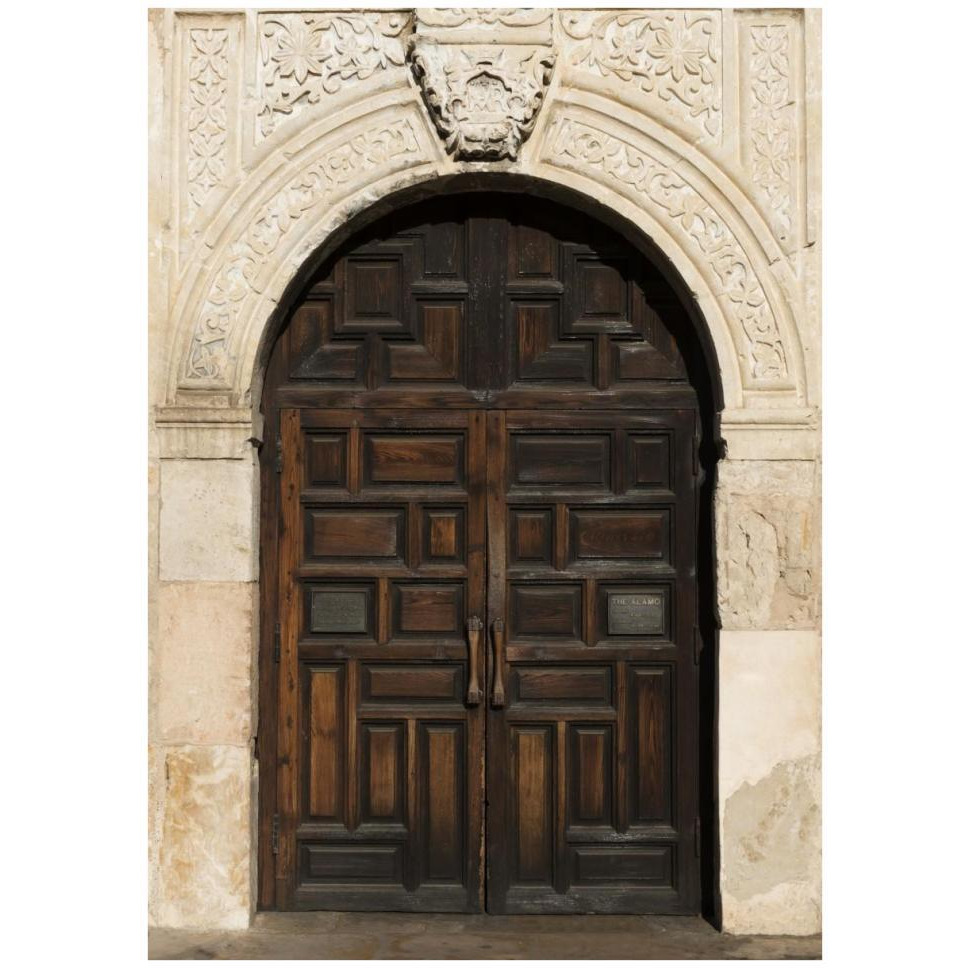 Doorway to the Alamo, an 18th-century mission church in San Antonio, TX-Paper Art-30&quotx42"