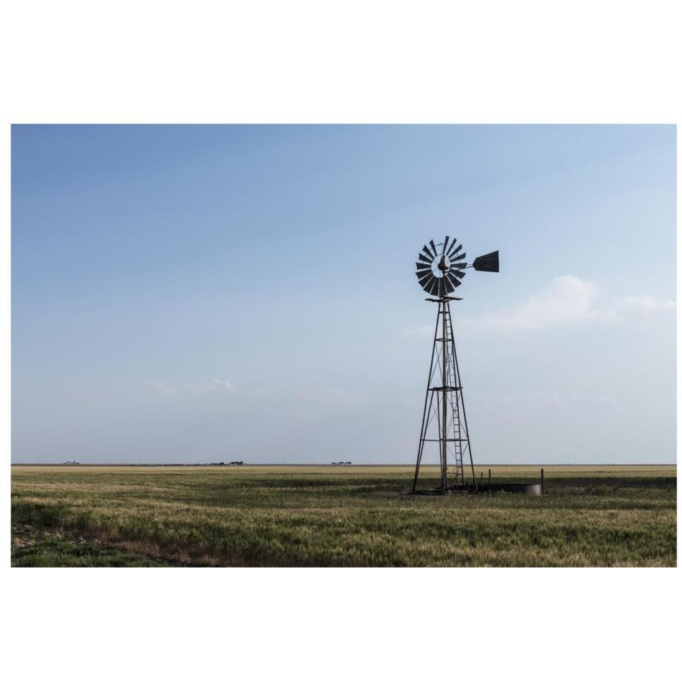 Windmill in rural Gray County in the Texas panhandle-Paper Art-32&quotx22"