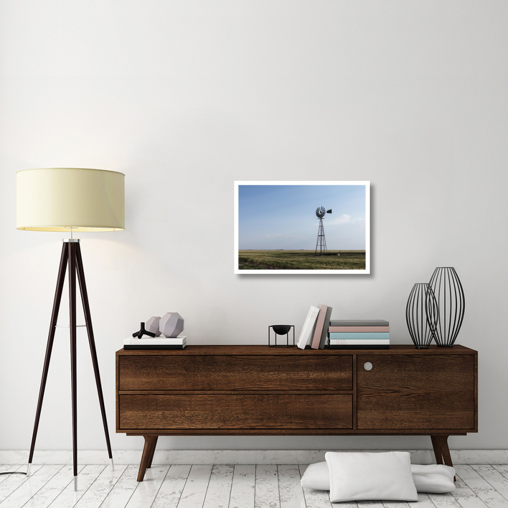 Windmill in rural Gray County in the Texas panhandle-Paper Art-32&quotx22"