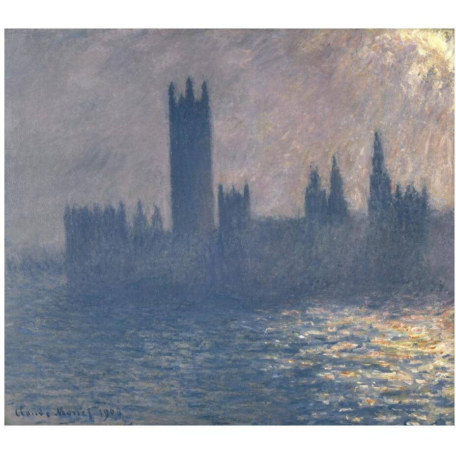 Houses of Parliament, Sunlight Effect (Le Parlement, effet de soleil), 1903-Paper Art-24&quotx21"