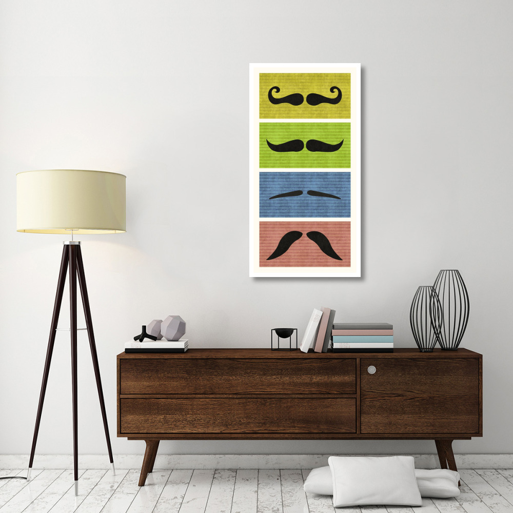 Mustache Stacked-Paper Art-26&quotx50"