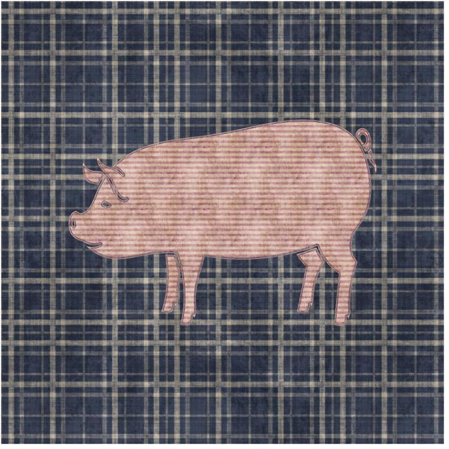 Country Style Pig-Paper Art-20&quotx20"