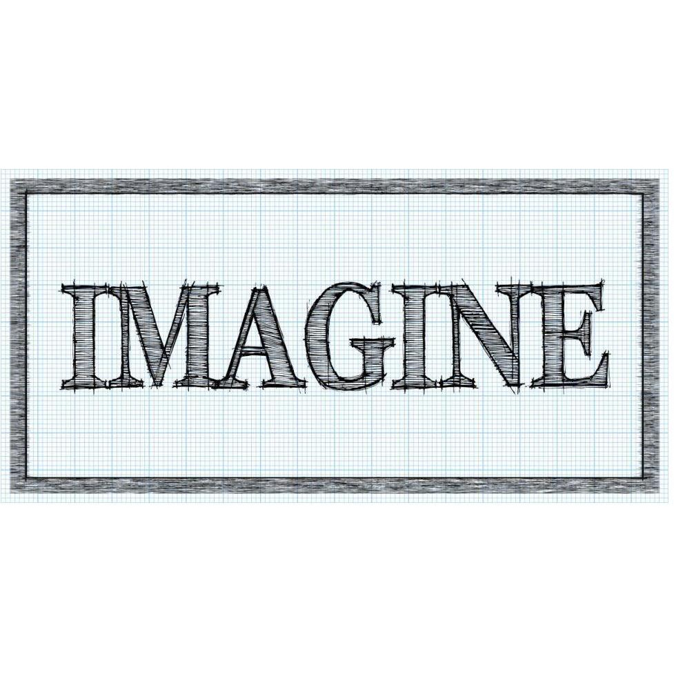 Sketched Words - Imagine-Paper Art-62&quotx32"