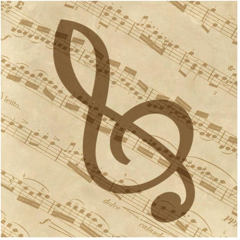 Music - Treble Clef-Paper Art-20&quotx20"