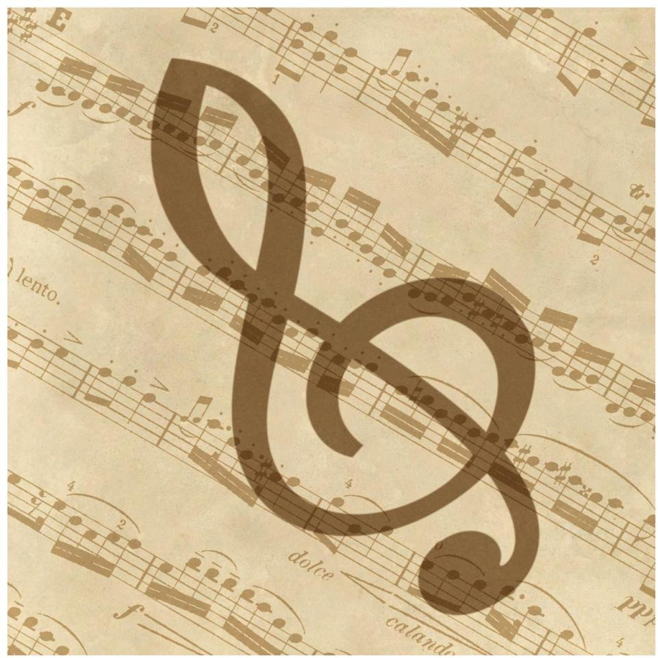 Music - Treble Clef-Paper Art-38&quotx38"