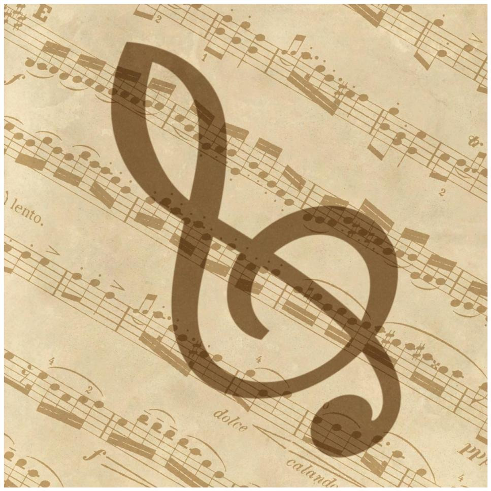 Music - Treble Clef-Paper Art-42&quotx42"