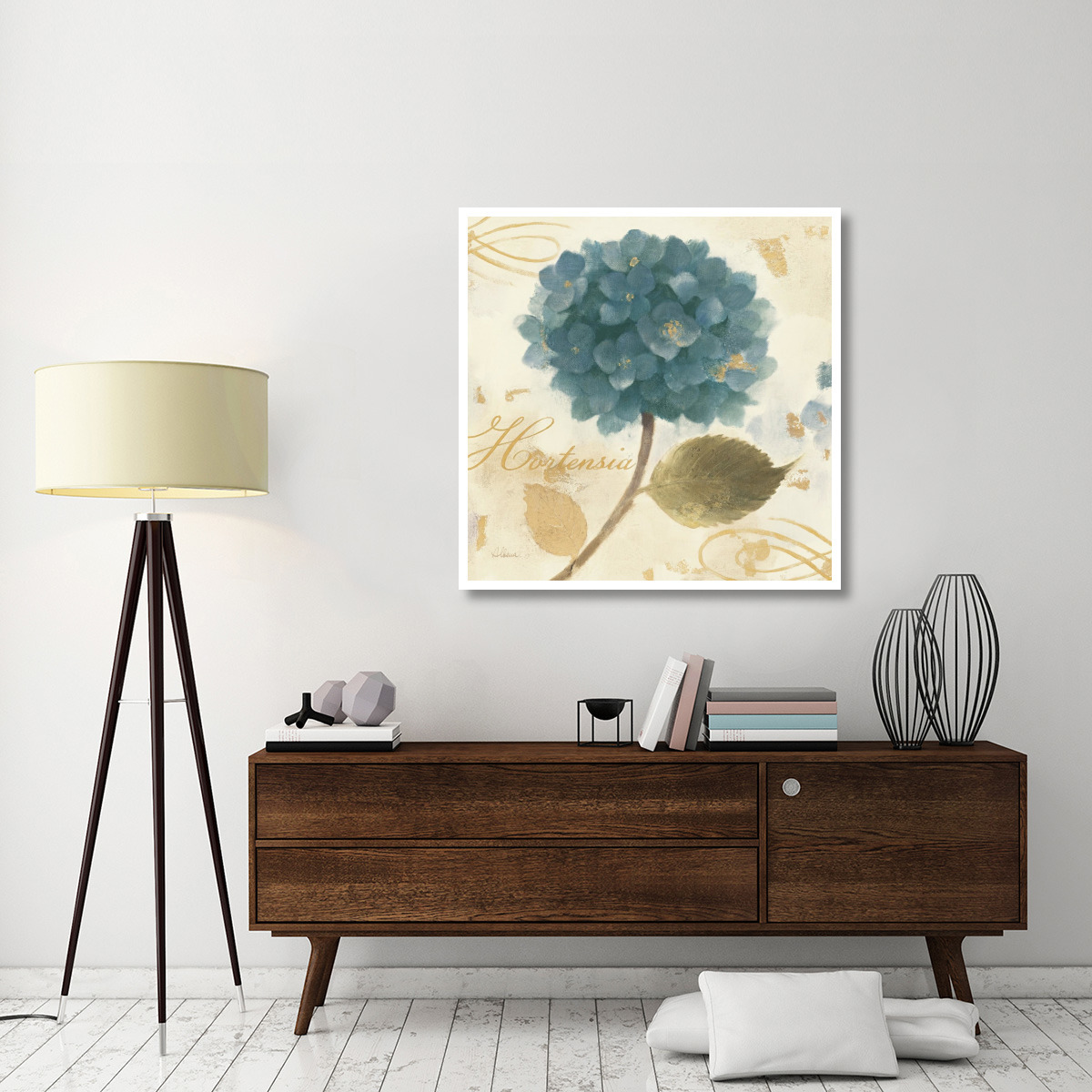 Abundant Teal Hydrangea II -Paper Art-42&quotx42"