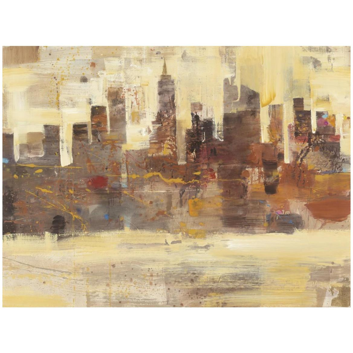 City Skyline at Dusk Crop -Paper Art-50&quotx38"