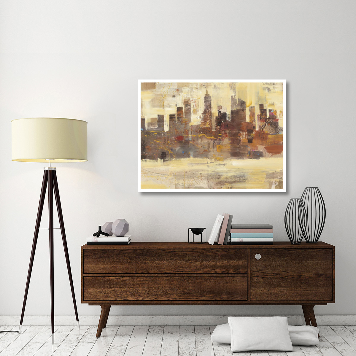 City Skyline at Dusk Crop -Paper Art-50&quotx38"