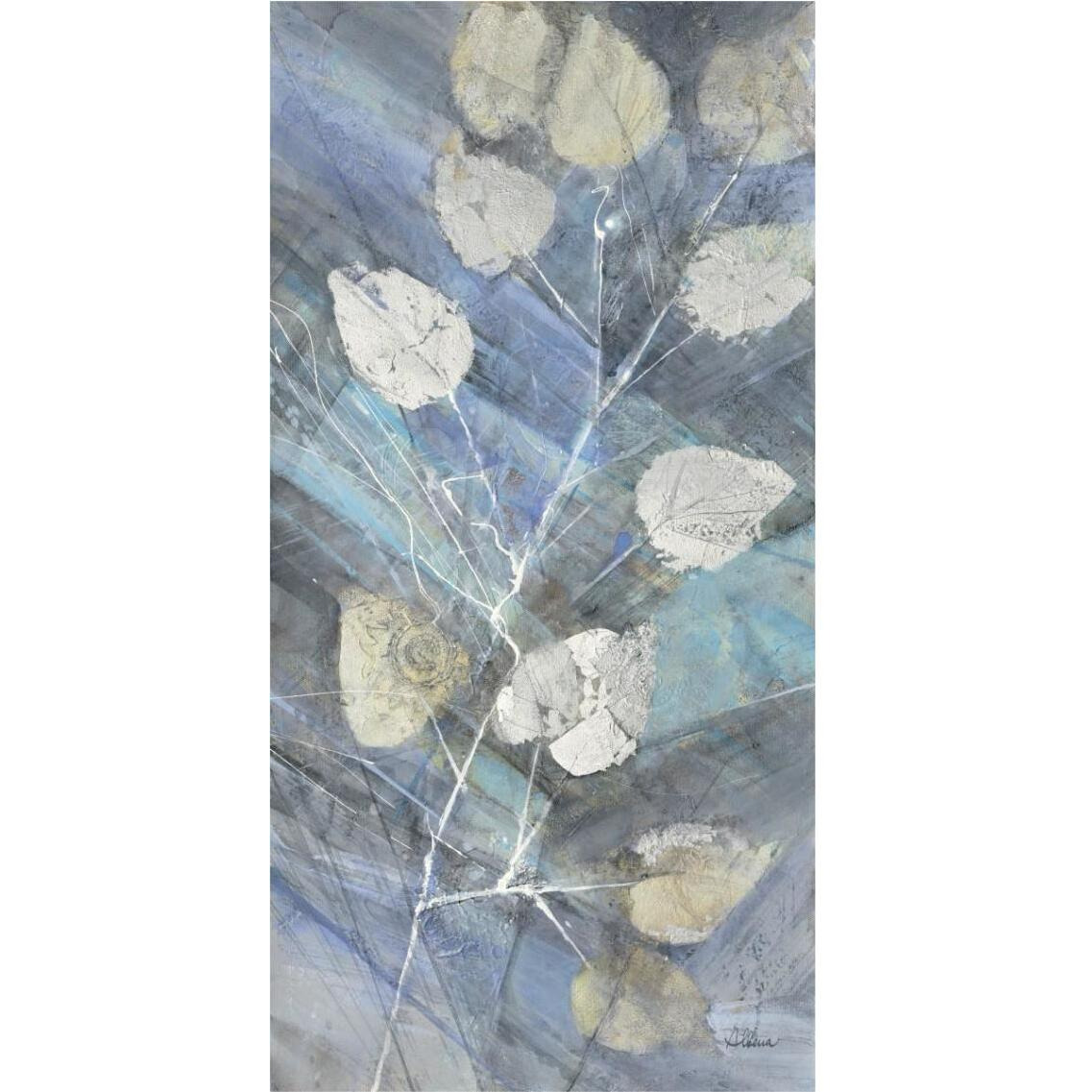 Silver Leaves II -Paper Art-20&quotx38"