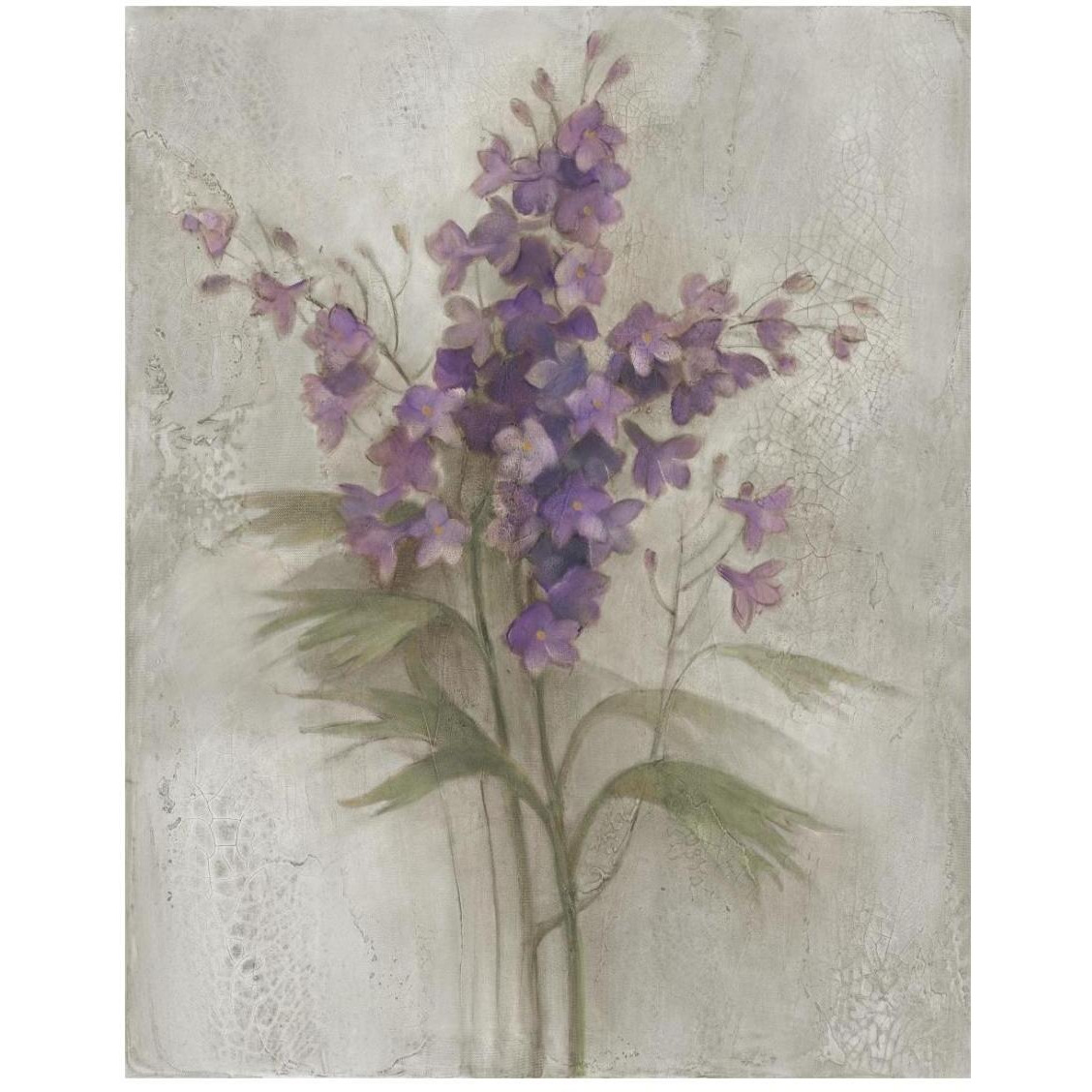 Purple Larkspur Garden on Grey -Paper Art-22&quotx26"