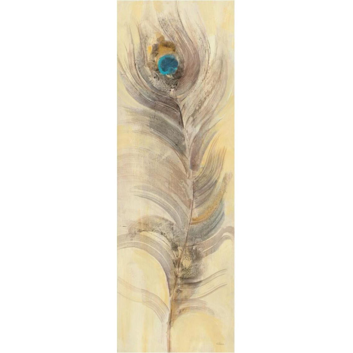 Blue Eyed Feathers II -Paper Art-14&quotx38"